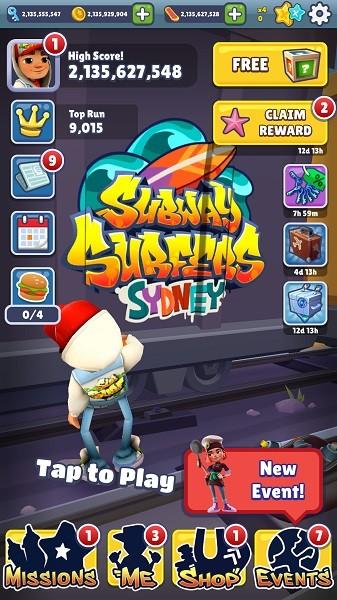 地铁跑酷无限金币无限钥匙版(Subway Surf)