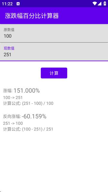 涨跌幅百分比计算器