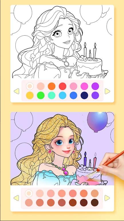 奇妙公主填色游戏(Princess Color) v1.0.1.0 安卓汉化版截图0