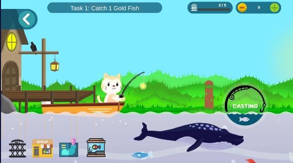 小猫钓鱼模拟器中文版下载安装(Cat Fishing Simulator) v3.1 安卓汉化版截图1