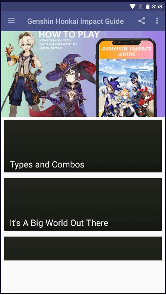 原神新手指南软件(Genshin Honkai Impact Guide) v1.0 安卓版截图1
