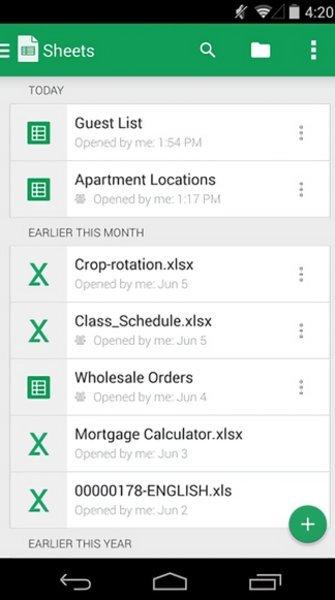 Google表格手机版截图0