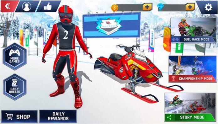 雪地飙车赛游戏(Snow Bike Racing)截图2