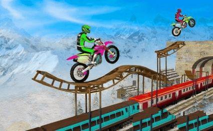 疯狂特技摩托骑手游戏(Crazy Tricky Bike Rider)截图0