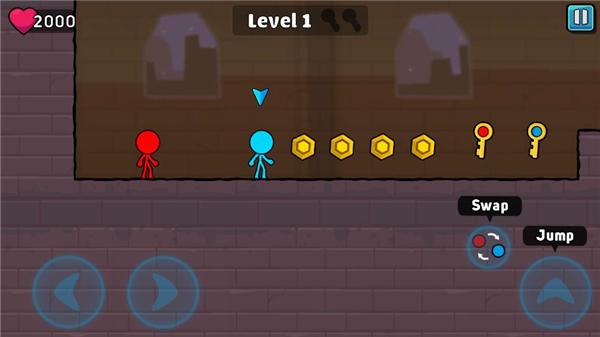 红蓝火柴人2下载安装(Red & Blue Stickman 2)截图0
