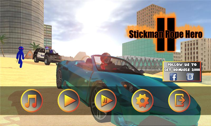 stickman rope hero 2(火柴人绳索英雄2内购破解版) 3.0.2最新版