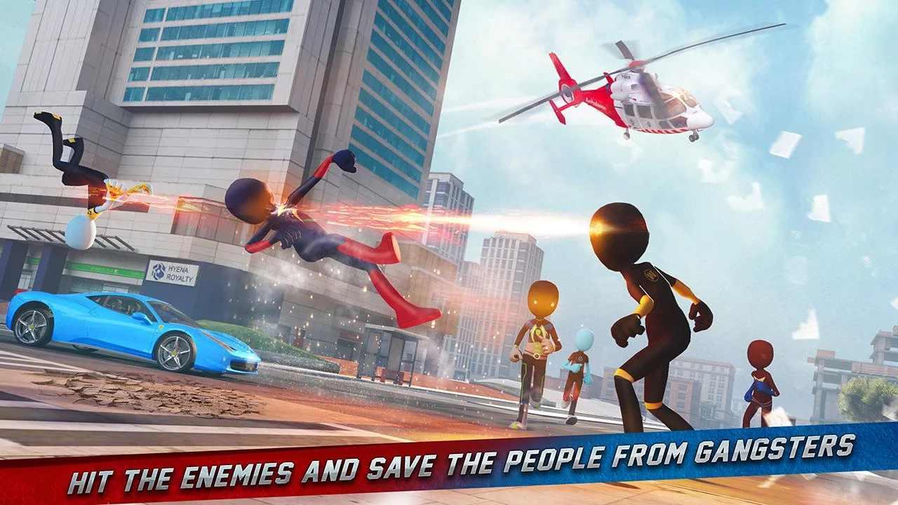 Stickman Ice Hero Crime City - Rope Hero(火柴冰英雄犯罪城无限金币版) 1.0最新版