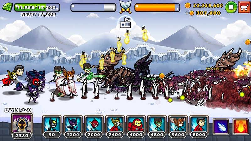 英雄战争超级火柴人防御内购破解版（HERO WARS Super Stickman） 1.1.0最新版截图1