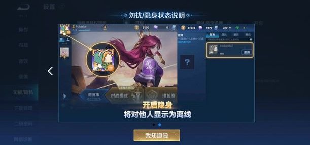 王者荣耀隐身后能看到上线时间吗