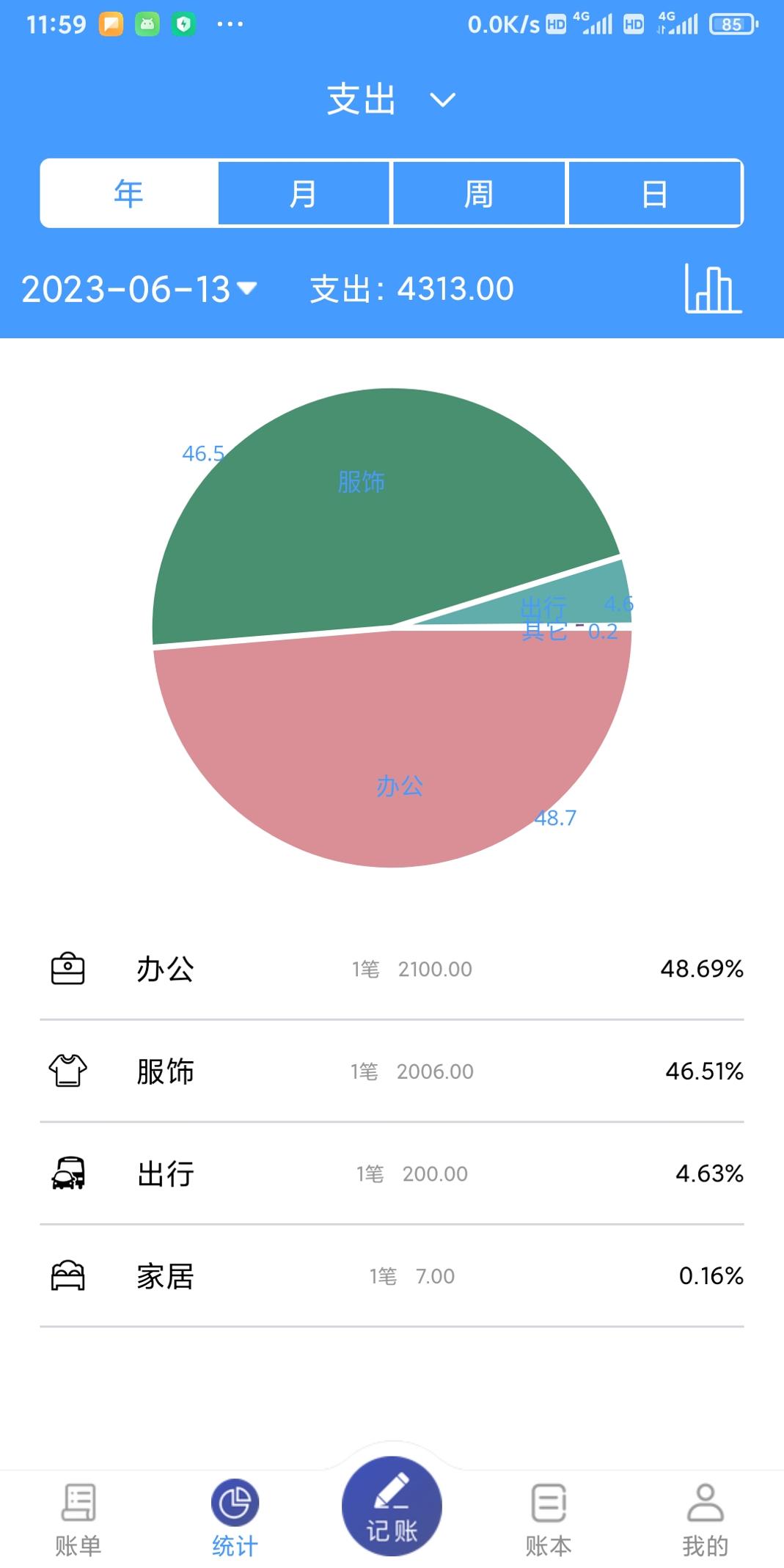 福霖记账截图2