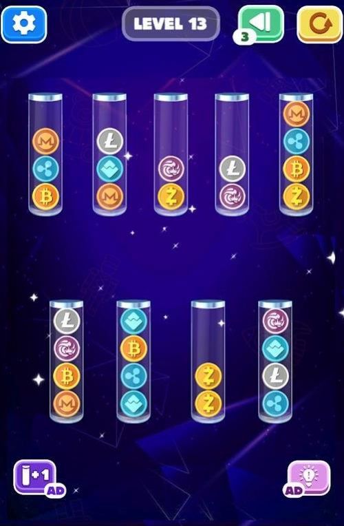 硬币分类排序游戏官方版（Sort Crypto Coin Sort Puzzle Game）图片1