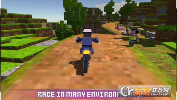 Blocky Moto Bike SIM 2017(模拟方块摩托车)截图2