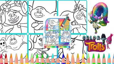 着色木马世界巡回赛trolls coloring截图0