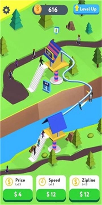 Zipline Idle 3D(滑索放置3D)截图2