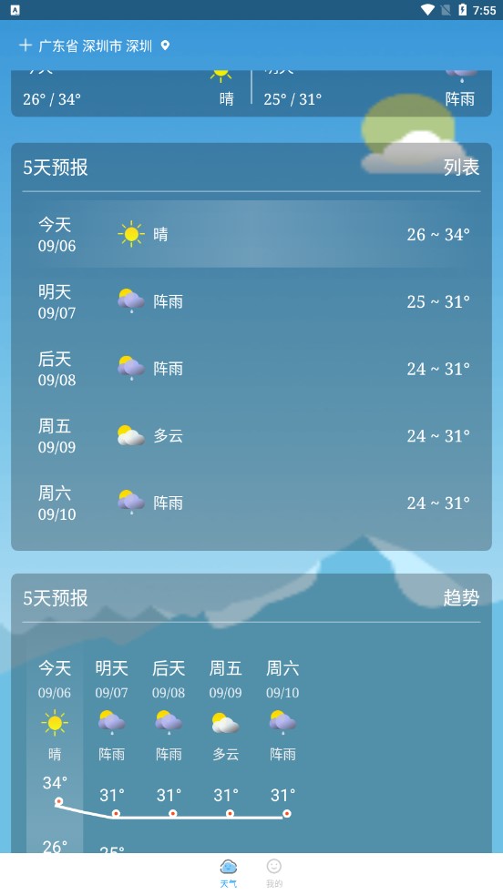 放晴天气截图0