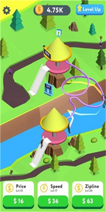 Zipline Idle 3D(滑索放置3D)截图0