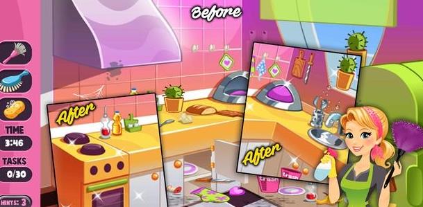 芭比娃娃打扫游戏中文版（HouseCleaning） 截图1