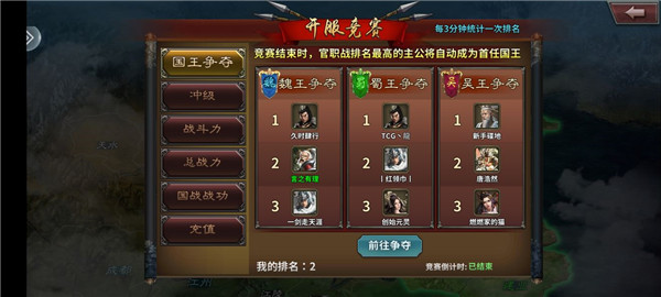 玩家竞技排名