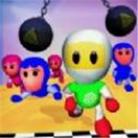 有趣的秋天男孩火柴人比赛