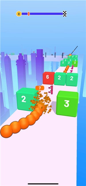 蛇形奔跑3D积木截图0