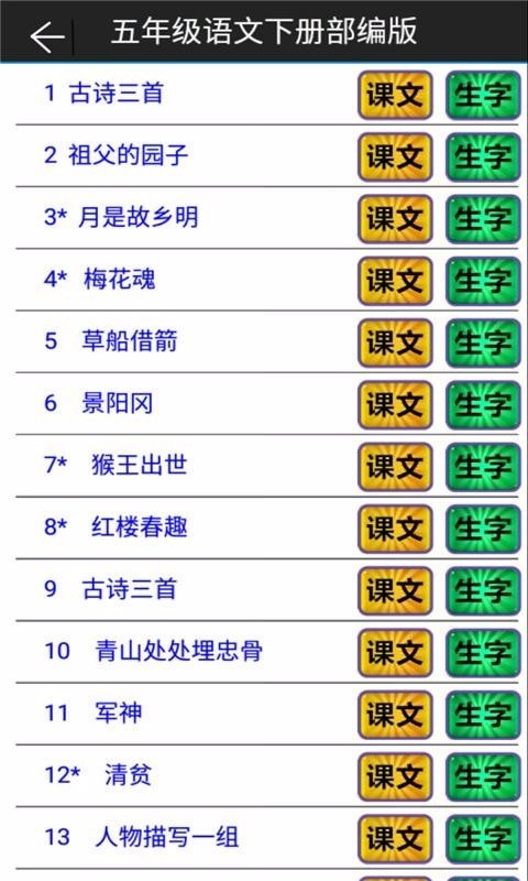 小学语文五年级下册截图1
