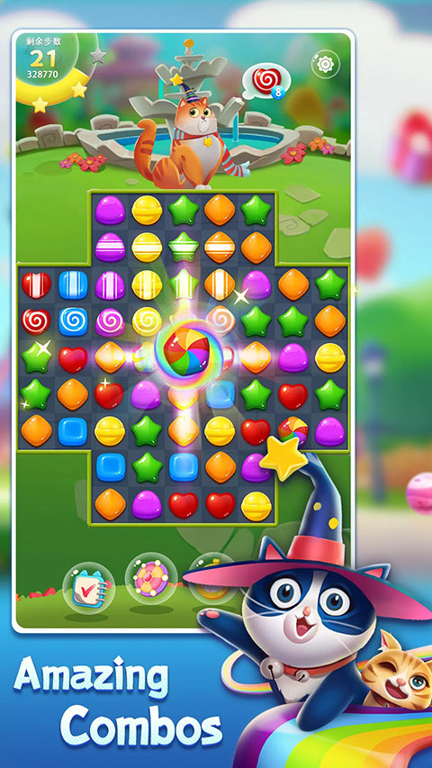 开心糖果猫2023新版消消乐(Candy Cat)截图1