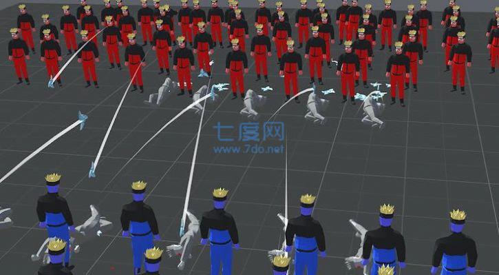 红色和蓝色的战斗模拟器截图0