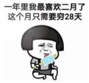 一年里我最喜欢二月了这个月只需要穷28天表情包截图2