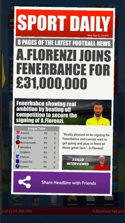 足球俱乐部管理2024游戏中文版（Football Club Management 2024） 截图0