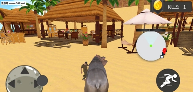 Angry Hippo Attack Simulator-City & Beach Attack(愤怒的河马)截图1