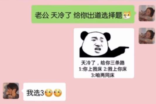 天冷了给你三个选择表情包