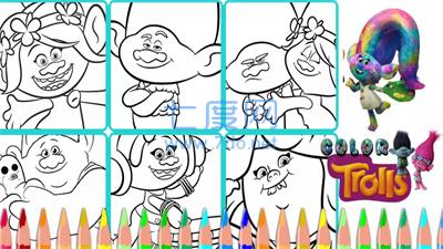 着色木马世界巡回赛trolls coloring截图1